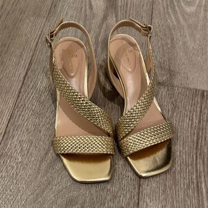 Bandolino Gold Braided Slingback Sandals